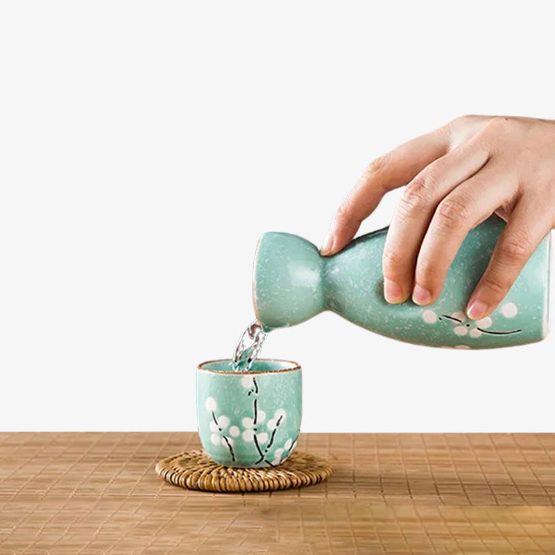 this Japanese sake sets made with traditional ceramic, ideal for sharing sake and celebrating Japanese culture