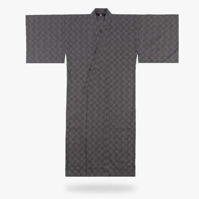 This outfit is a traditional Japanese samurai kimono for sale. Grey color material made with quality cotton