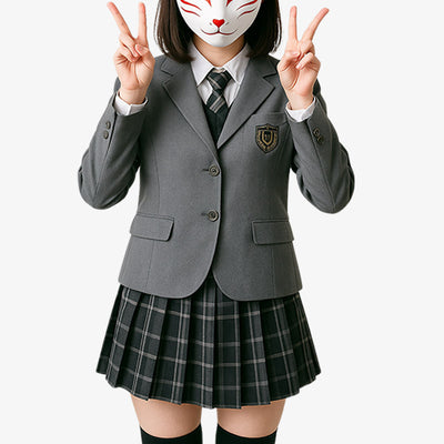 Japanese school girl uniform set with a sailor-style top and pleated skirt, commonly worn in junior and high schools in Japan