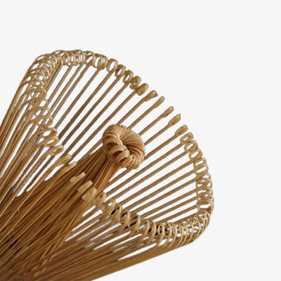 The bamboo Japanese tea whisk crafted from bamboo, a staple tool for creating a creamy and frothy matcha