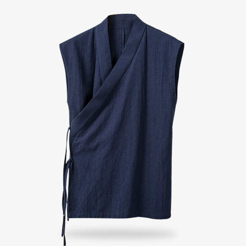 a sleevness Japanese tee shirts for men crafted with refined lines and clean style, ideal for a contemporary look rooted in tradition.