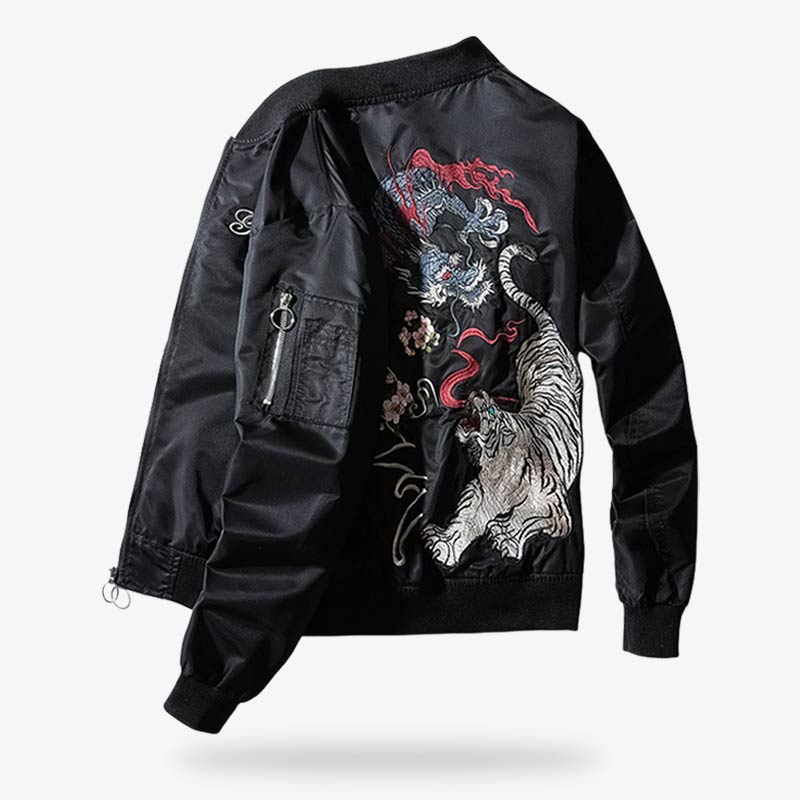 The fierce Japanese tiger jacket features bold designs that symbolize strength and courage, a true representation of traditional symbolism