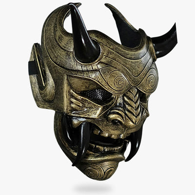 This Japanese traditional Oni mask combines quality craftsmanship with cultural heritage, featuring horns and sharp teeth, each mask hand-painted and sculpted to perfection.