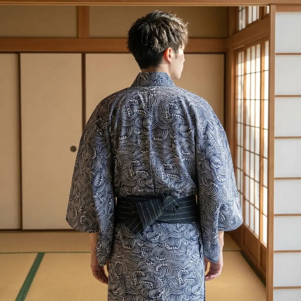 Japanese Wave Pattern Kimono