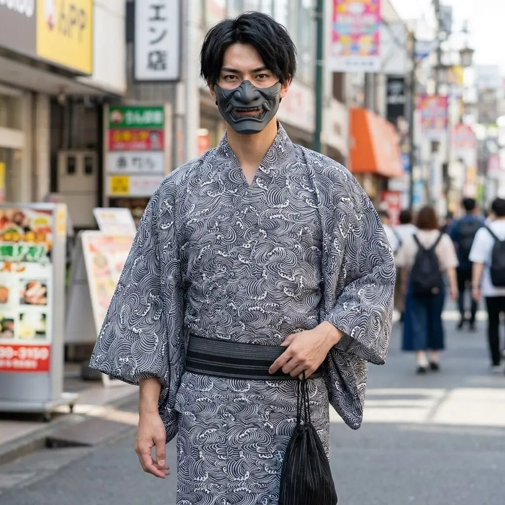 Japanese Wave Pattern Kimono