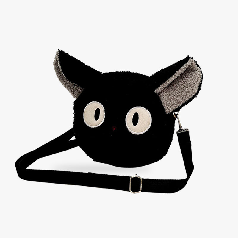 This kawaii bag is black and shaped like a cute cat's head. The Japanese bag material is soft and plush. Explore the world of Kawaii with this black japanese cat bag, show your lover for Harajuku outfits