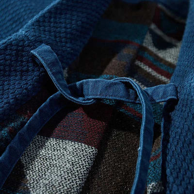 Kimono jacket vintage style with a minimalist indigo design, offering a blend of traditional elegance and modern simplicity