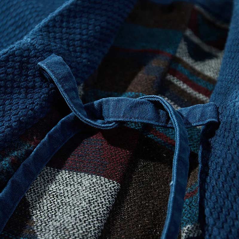 Kimono jacket vintage style with a minimalist indigo design, offering a blend of traditional elegance and modern simplicity