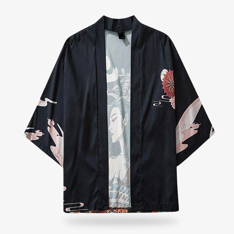 The kimono jacket woman offers a perfect blend of traditional Japanese elegance and modern fashion, making it an ideal choice for stylish and sophisticated looks