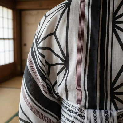 Black And White Kimono Men