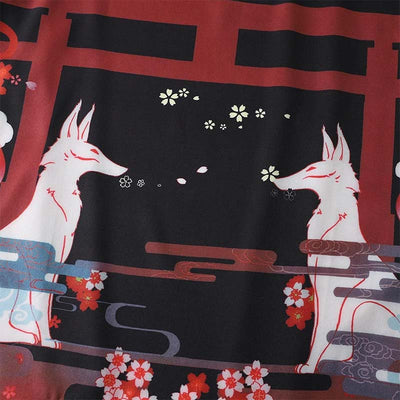 Explore our kitsune kimono pattern, a design that captures the essence of Japanese folklore and traditional craftsmanship