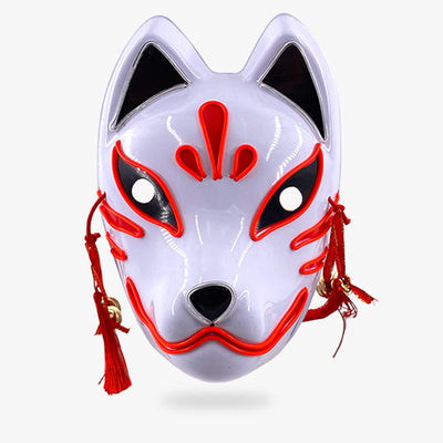 This led light up fox mask is red neon.
