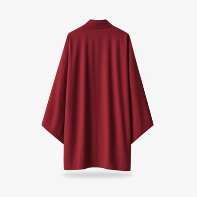 a long japanese women kimono with 3/4 sleeves