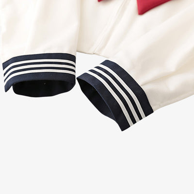 this white japanese schoolgirl shirt is a long sleeves sailor fuku