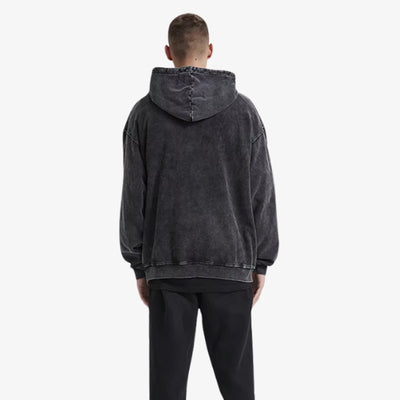 This streetwear clothe is a man Harajuku lover hoodie with no graphics and loose fit, capturing the essence of Japanese streetwear culture inspired by urban fashion from Tokyo.