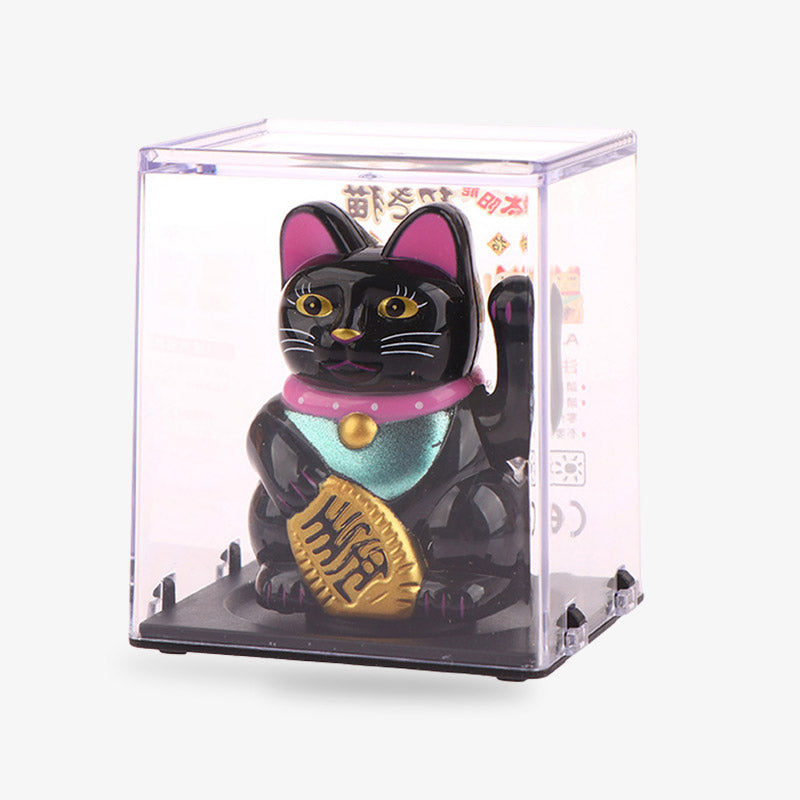 感謝価格(* ᴗ͈ˬᴗ͈)”黒猫ちゃんと少年☆紫外線で色が変わるフラワー Maneki Neko Solar | Japanese Lucky Cat – KimuraKami