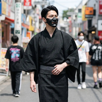 Mens Black Kimono