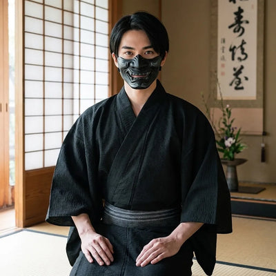Mens Black Kimono