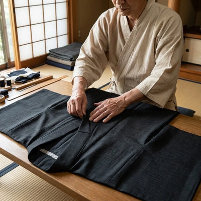Mens Black Kimono