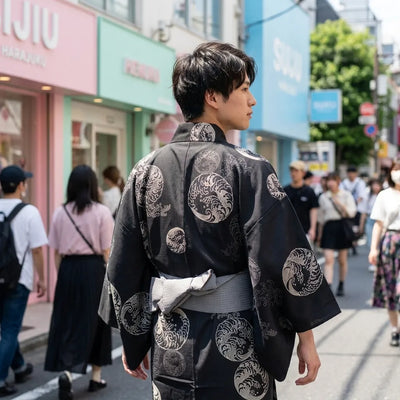 Mens Black Yukata