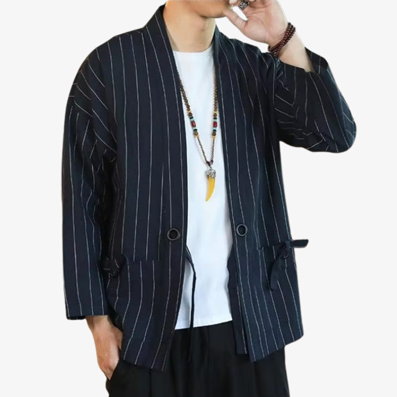 Modern kimono jacket men’s style with updated cuts and minimalist structure, perfect for fusing tradition and streetwear.