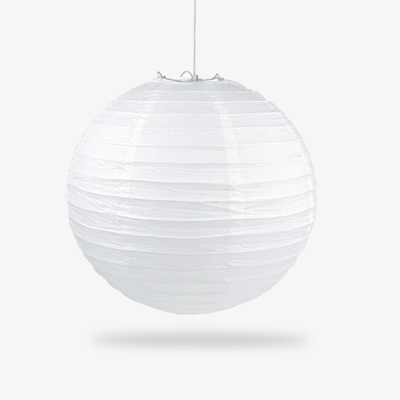 The white paper lantern is a traditional Japanese Chochin, made of paper and bamboo, perfect for adding an authentic touch to any space