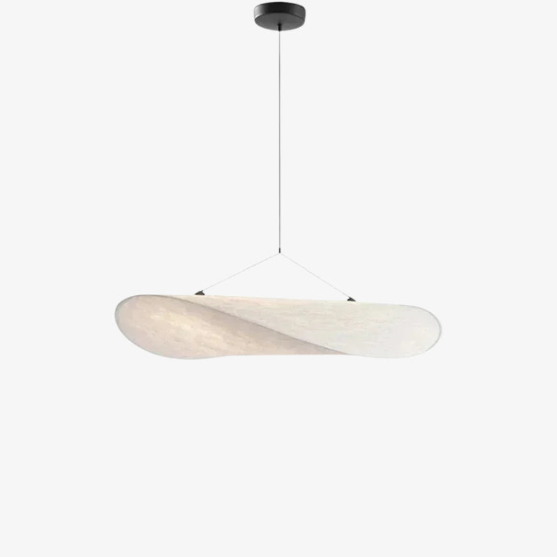 Modern rice paper ceiling lamp​ pendant with a white glass shade on a white background