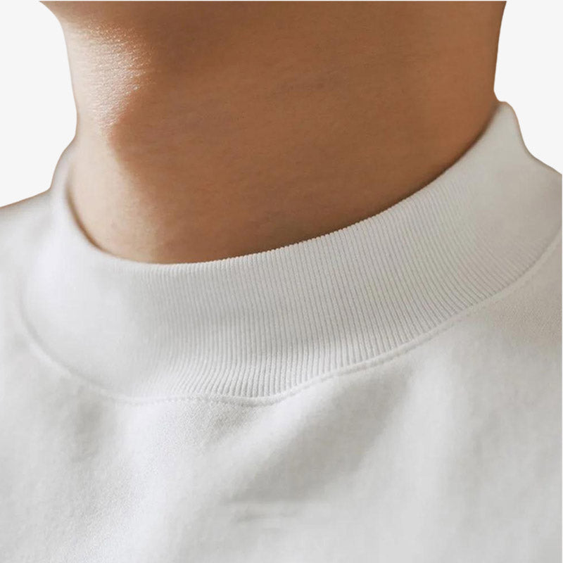 A white japanese shirt made with round neck shirt