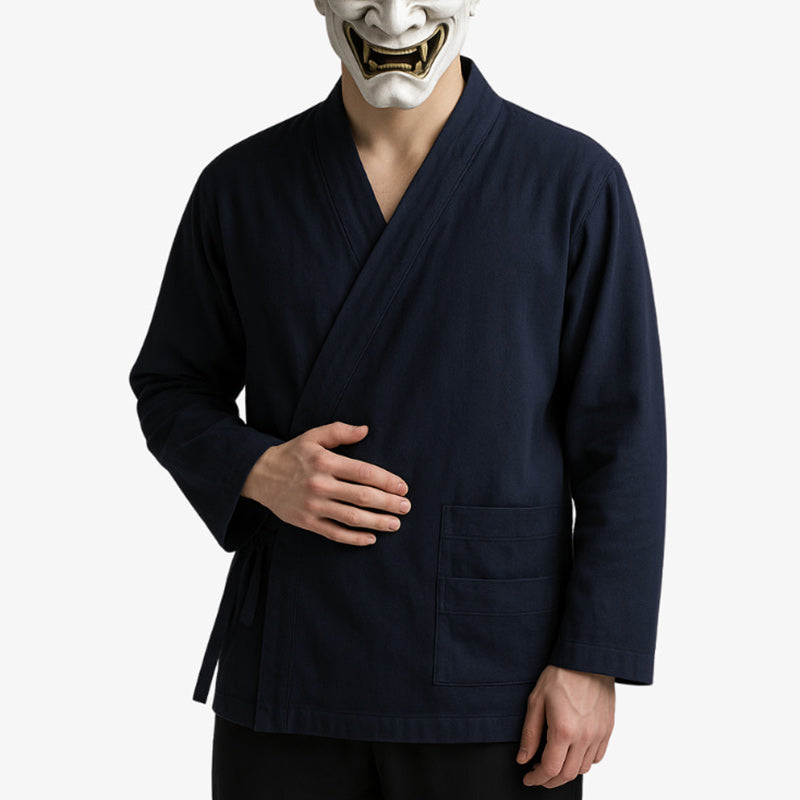 Samue Japanese clothing combining tradition and modern comfort, often worn for relaxed daily wear or meditation