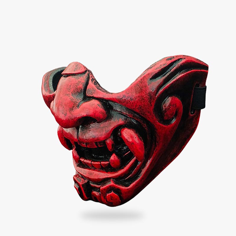 Th samurai armor demon mask is a samurai warrior mask from japan. Handcrafted mask with red color