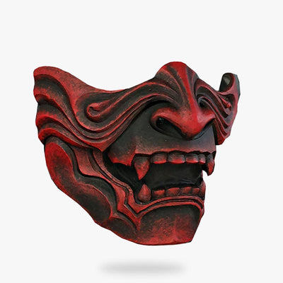 This half samurai dragon mask is a Japanese mempo. It is a mask used on the battlefields of Japan.