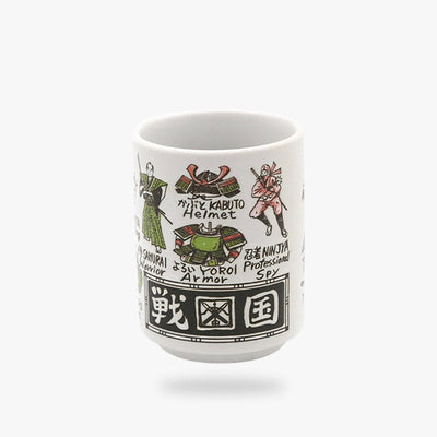 The samurai mug features an intricate design inspired by traditional Japanese samurai armor, combining cultural heritage with functional artistry for a unique drinking experience