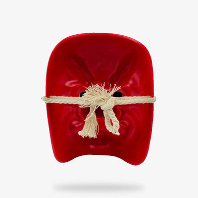 The tengu mask japanese is a festival oni mask fastened with a rope.