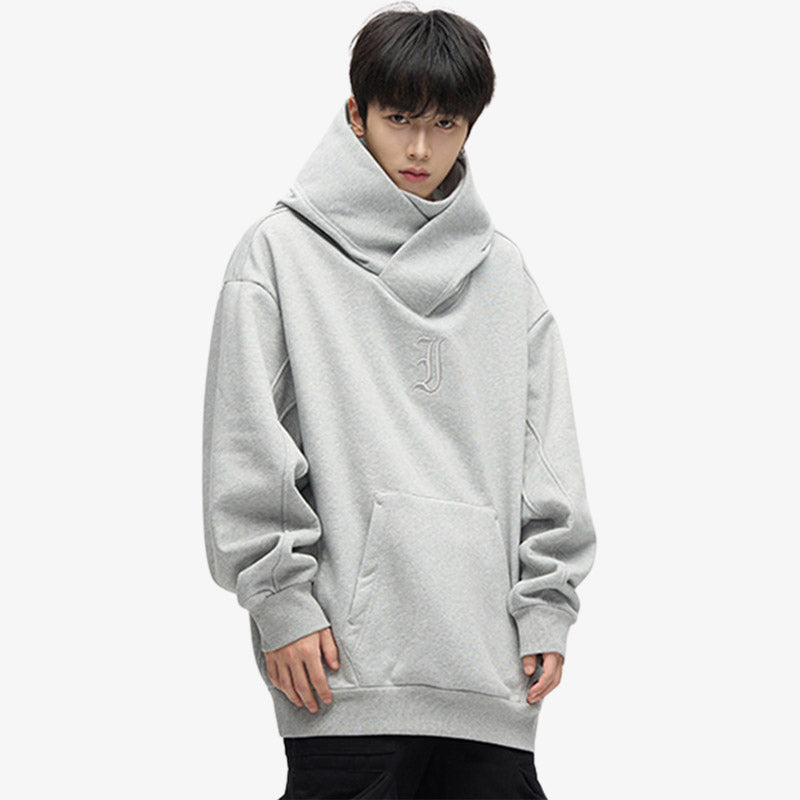 a man is dressed with a grey Tokyo Harajuku lovers hoodie made with high-quality fabric, perfect for a trendy and authentic Japanese streetwear style