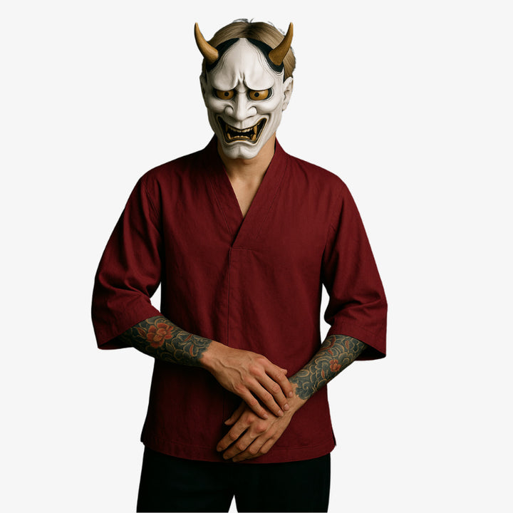 トップス kimono shirt SALSATION Deconstructed Japanese Kimono-inspired Wide Sleeve Tie Shirt