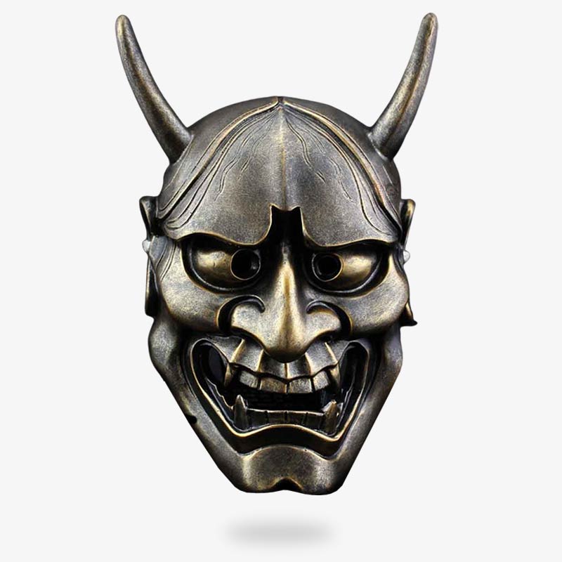 The  traditional Japanese hannya mask is made with resin material for for Japan lovers. This demon mask can be worn as part of a costume or placed on a wall or shelf for Japanese decoration. The mask symbolizes the Japanese demon of vengeance. The Oni Hannya