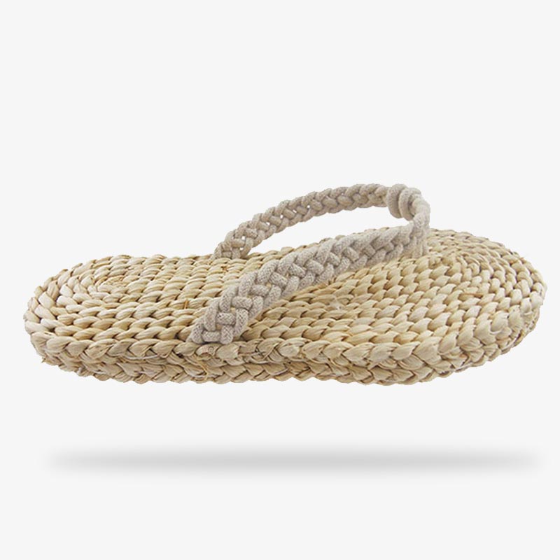 Traditional Japanese shoes made from straw. These Japanese sandals are waragi. They are samurai sandals
