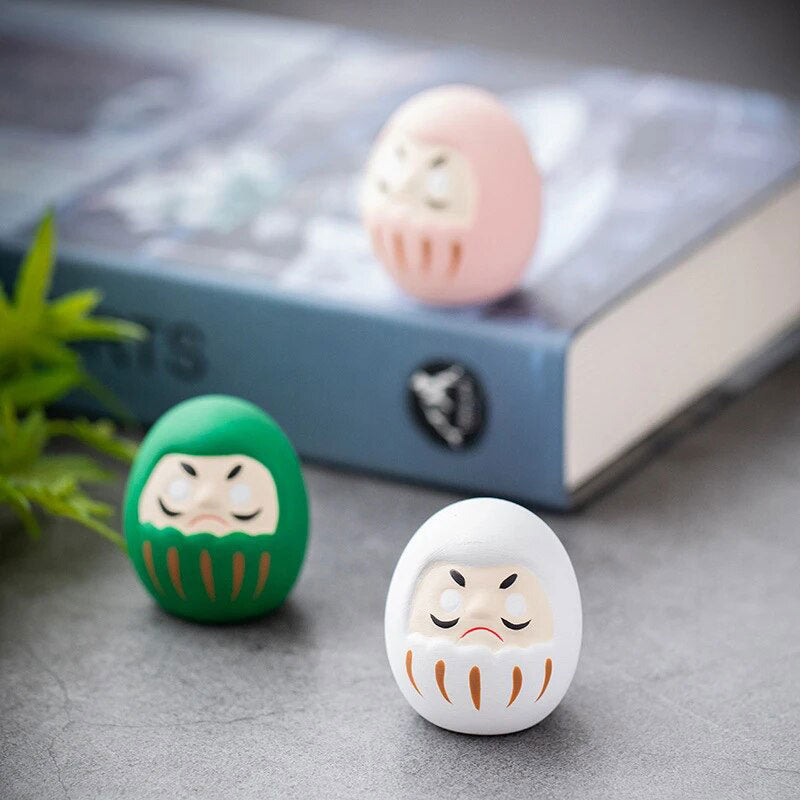 White Daruma dolls are japanese lucky home decor or office