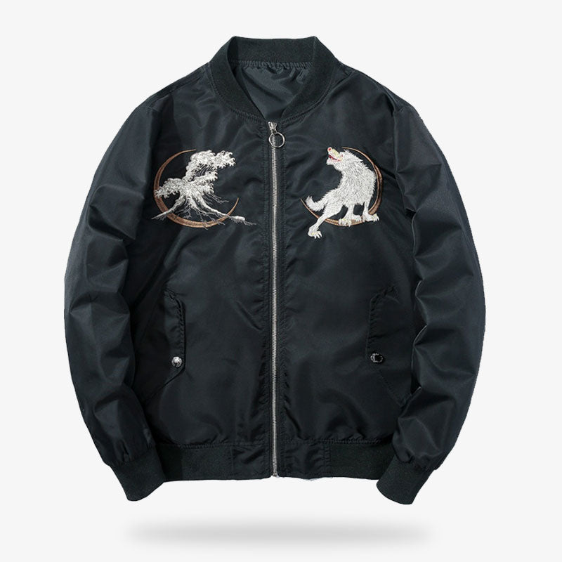 アート・デザイン・音楽 JAPANESE EMBROIDERED JACKETS VOLUME 2 Wolf Souvenir Jacket – KimuraKami