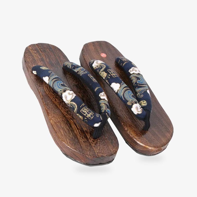 Elegant zori sandals inspired by Japan and samurai outfit, showcasing minimalist style and craftsmanship, The zori zandals are handmade with quality wood material