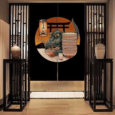 Japanese Noren Baby Godzilla Curtain