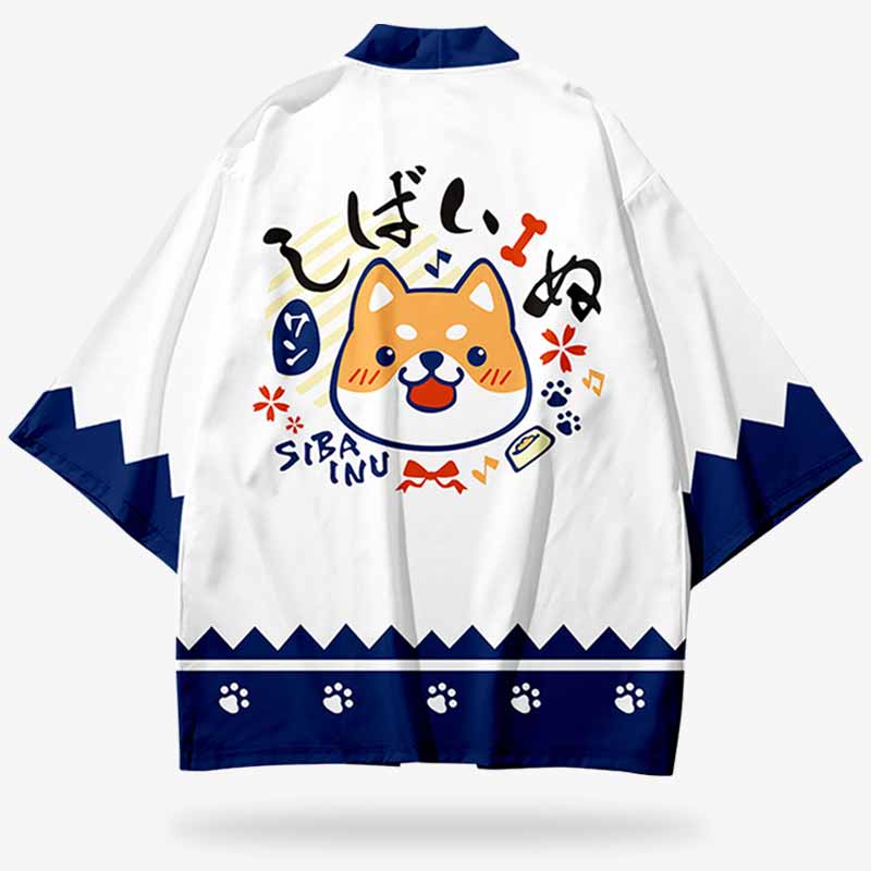 A kawaii jacket with a japanese pattern of a shiba dog
