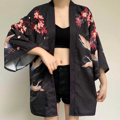 Women's Black Kimono Jacket
