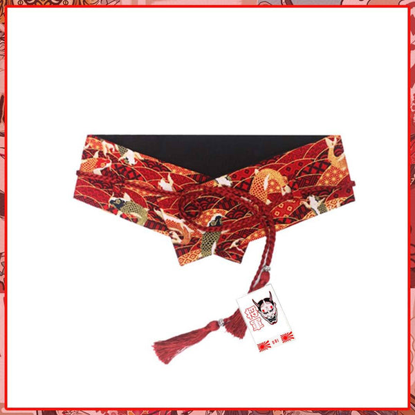 Obi Fabric Belt Red