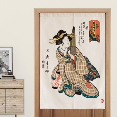 Japanese Noren Curtain With Japanese Pattern