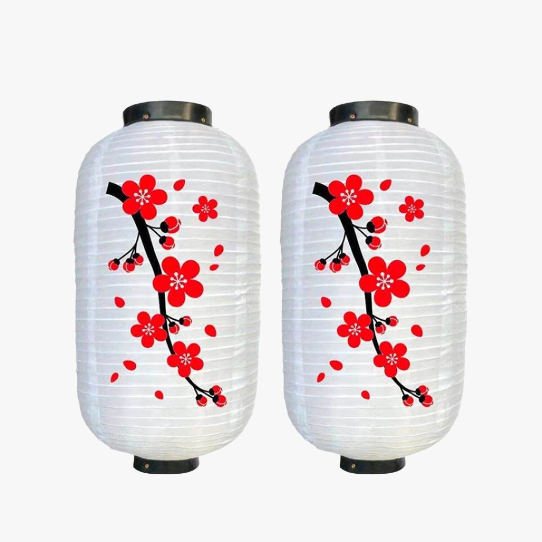 The Japanese lanterns with flowers are beautifully crafted Chochin paper lanterns, adorned with intricate floral designs that bring elegance and natural beauty to any setting