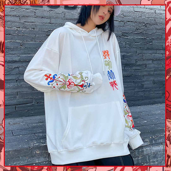 Japanese white hoodie