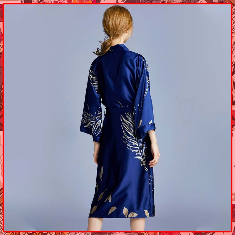 Women's Long Night Kimono Blue