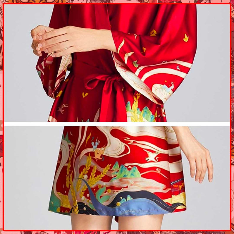 Red Nightgown Kimono