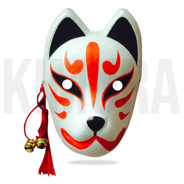 Fox Mask Full Face Kitsune Hand Made Painted Japanese tradition Higo Komendo